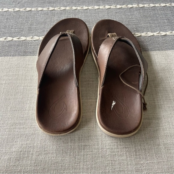 NEW Olukai Nalukai Leather Sandals Brown Size 8 main image 5